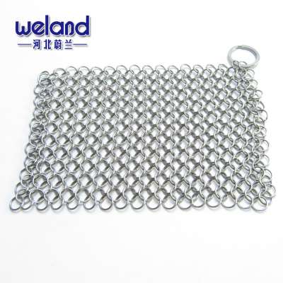 4*4 inch Food grade Stainless steel chainmail scrubber