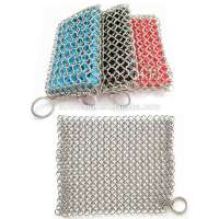 HEBEI WELAND Factory Price Hot Product Amazon Ebay Waimaotong Stainless Steel Ring Weave Chainmail Pans Cast Iron Mesh Scrubber