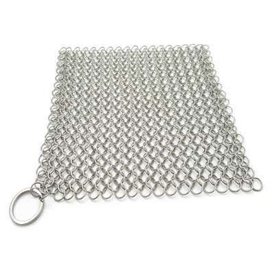 Cast iron Cleaner Stainless-Steel Chainmail Scrubber for Skillet, Pan, Griddle and Wok by Utopia Kitchen